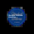 Blue digital logo for Financial Solutions Consulting with abstract circuit pattern design